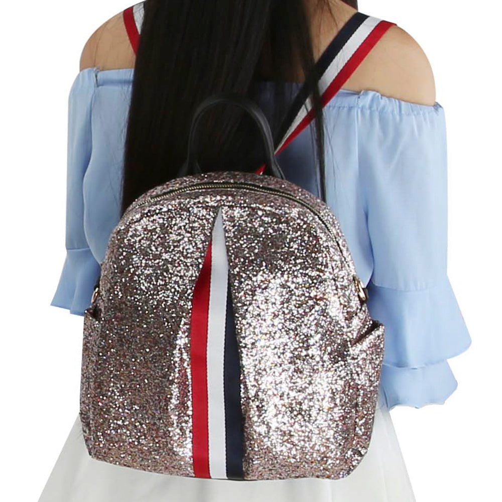 Shimmer Stripe Backpack with Wallet