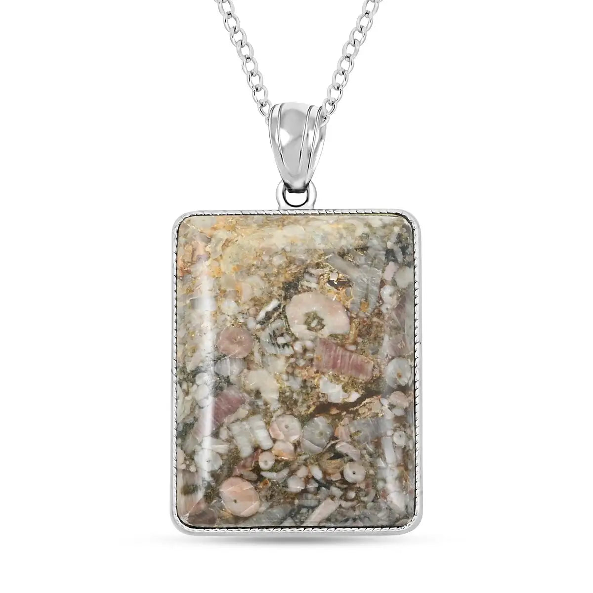 Gemstone Rectangle Pendant Necklace