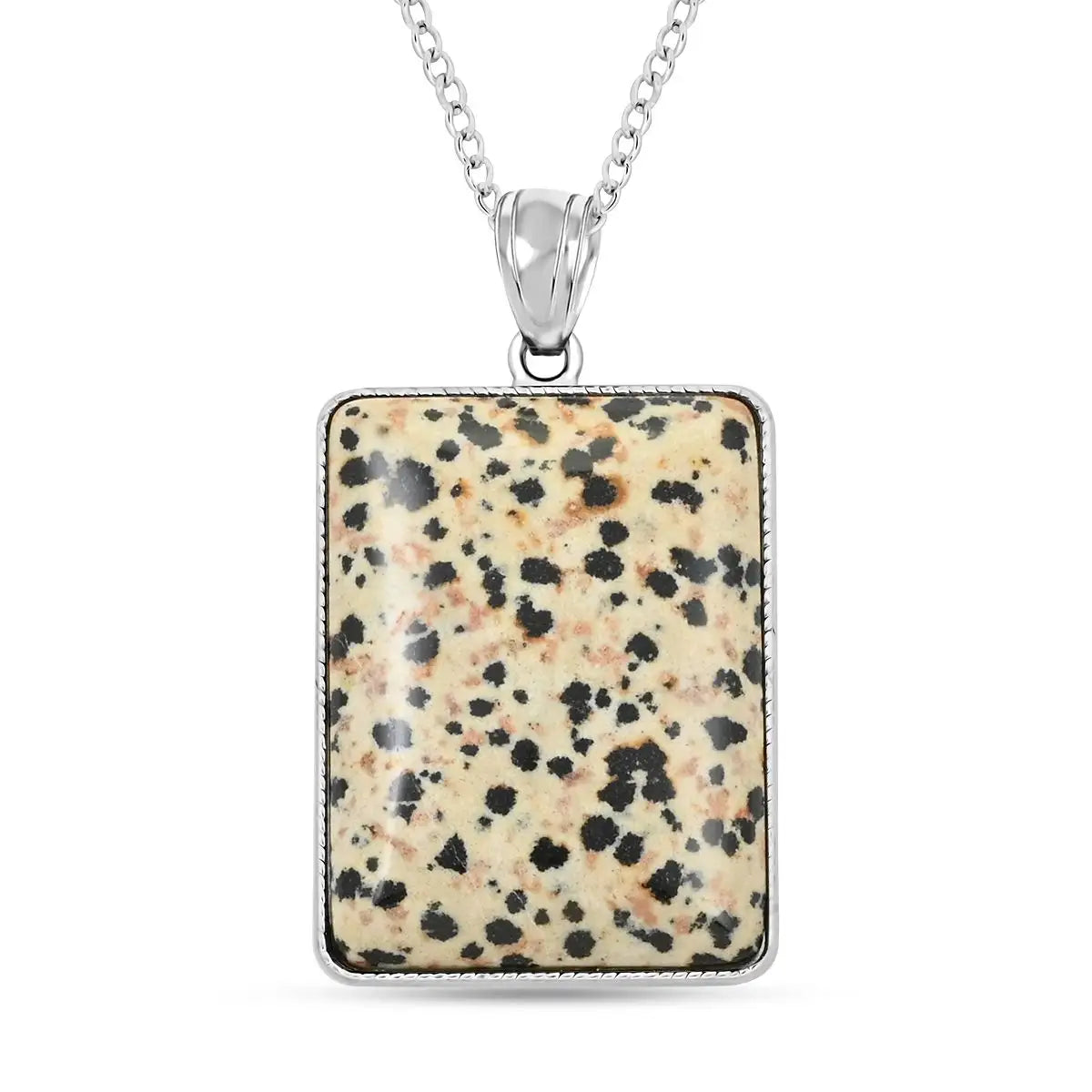 Gemstone Rectangle Pendant Necklace