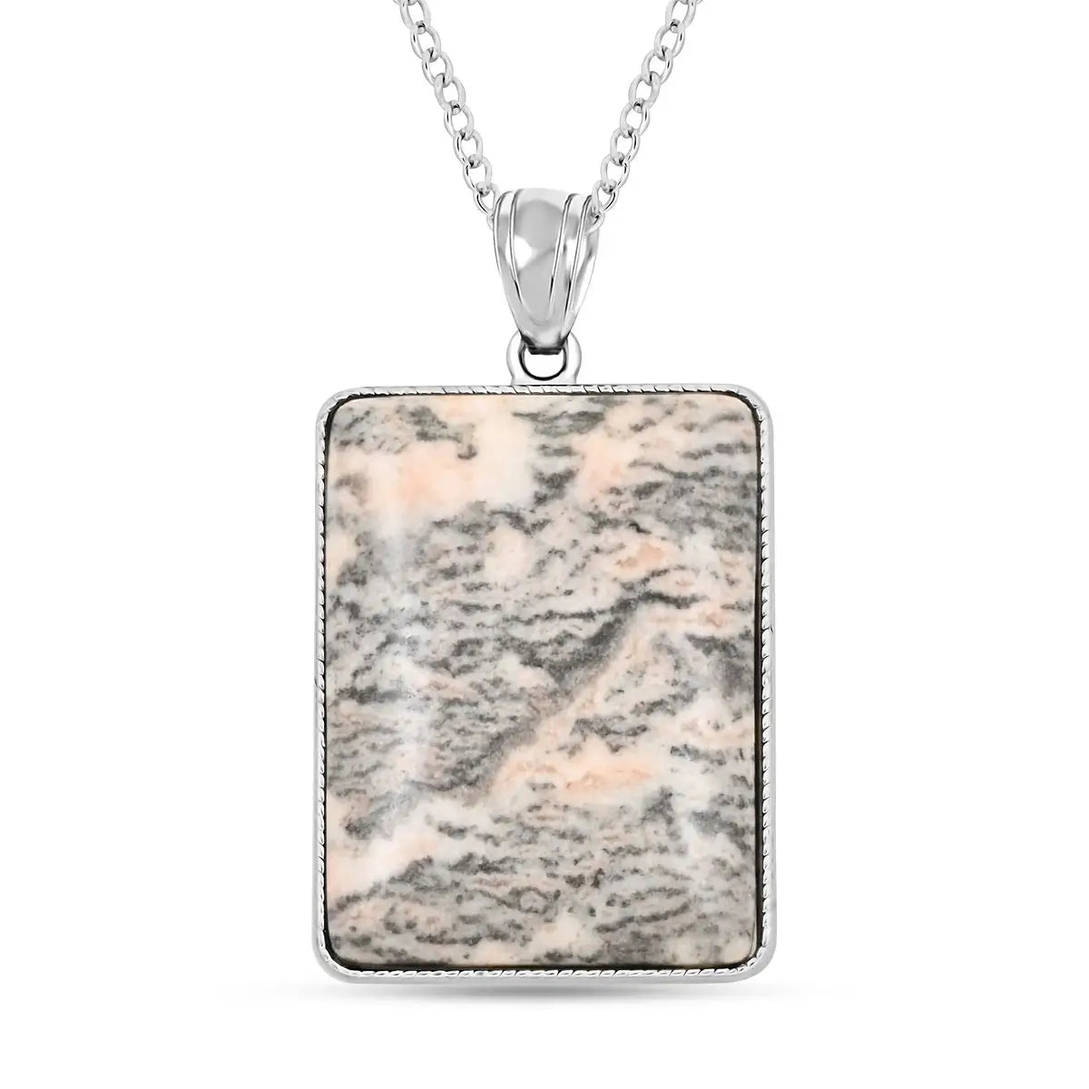 Gemstone Rectangle Pendant Necklace