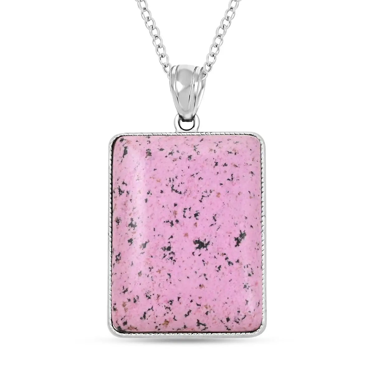 Gemstone Rectangle Pendant Necklace