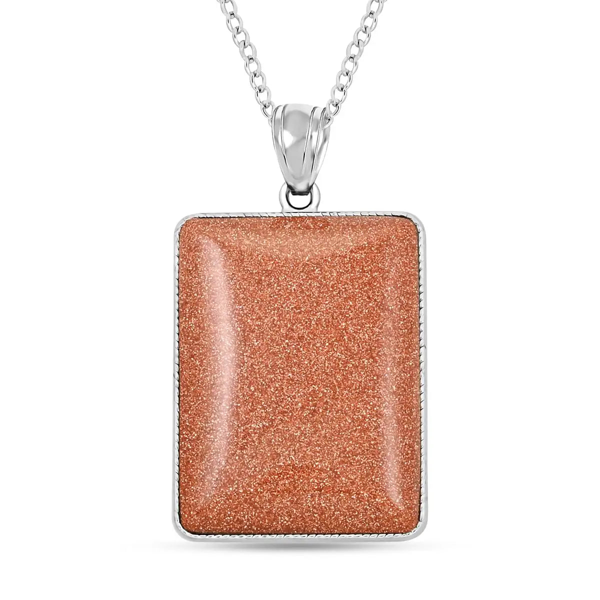 Gemstone Rectangle Pendant Necklace