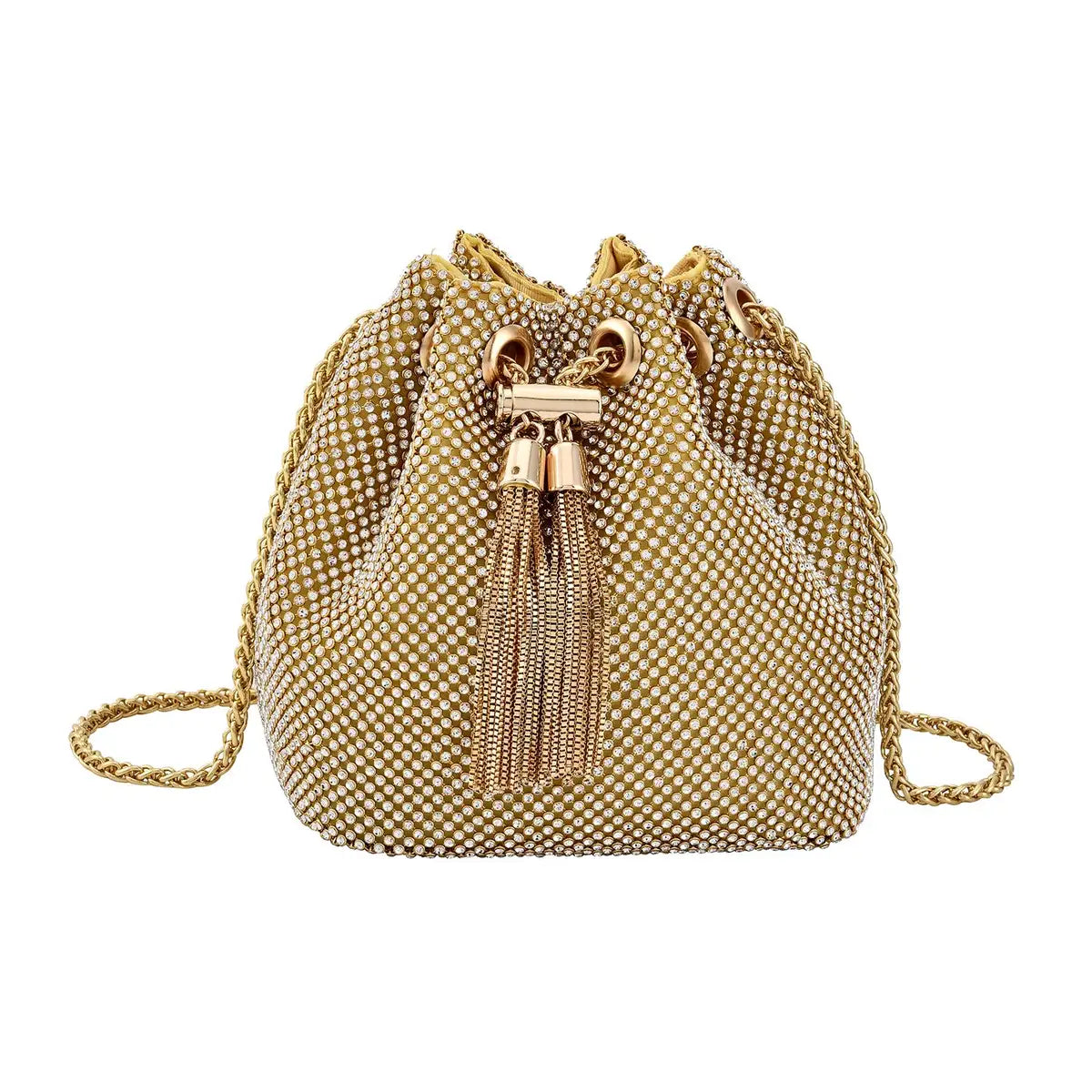 Crystal Tassel Bucket Bag