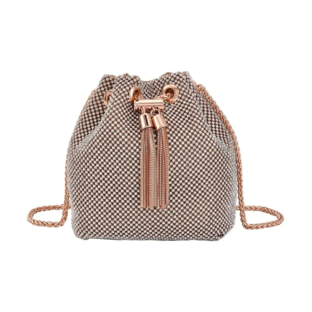 Crystal Tassel Bucket Bag