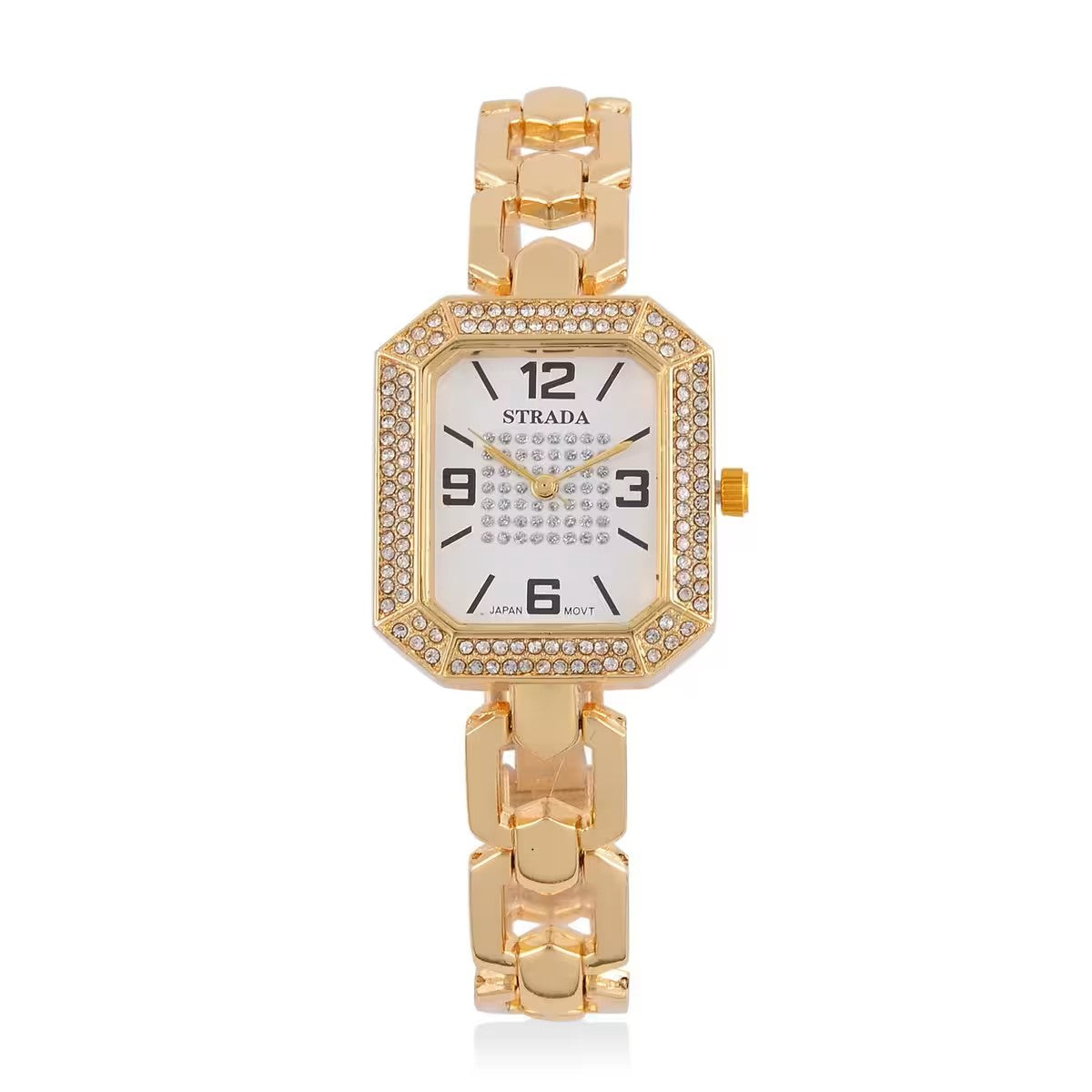 Gold Tone Strada Austrian Crystal Japanese Movement Watch