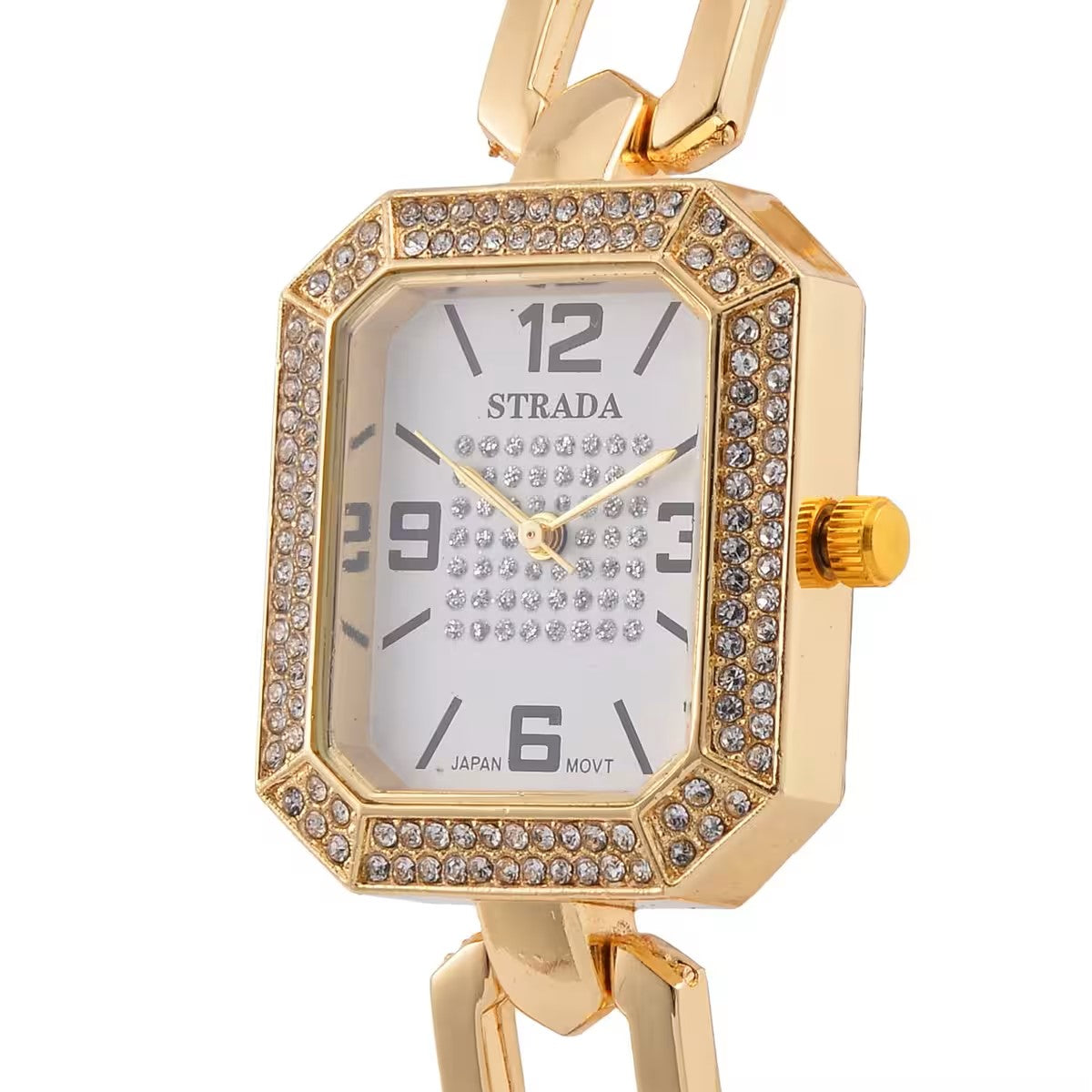 Gold Tone Strada Austrian Crystal Japanese Movement Watch