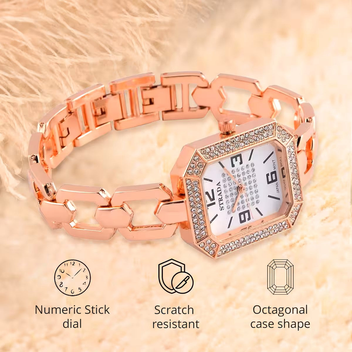 Rose Gold Strada Austrian Crystal Japanese Movement Watch