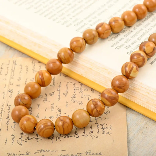 Wooden Jasper Beaded Necklace