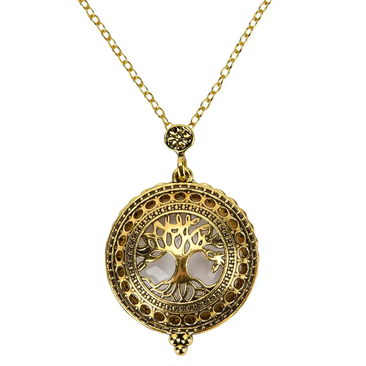 Vintage Hollow-Out Necklace 36 Inches with 5X Magnifying Lens