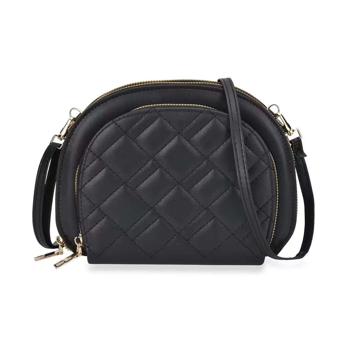 Quilted Crossbody Bag with Detachable Shoulder Strap