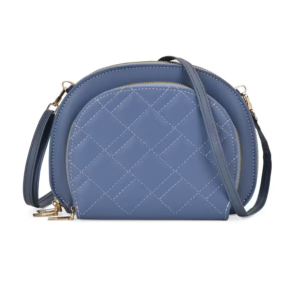 Quilted Crossbody Bag with Detachable Shoulder Strap