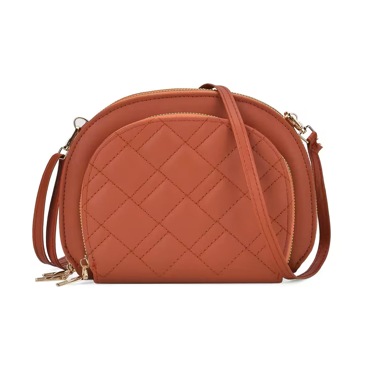 Quilted Crossbody Bag with Detachable Shoulder Strap