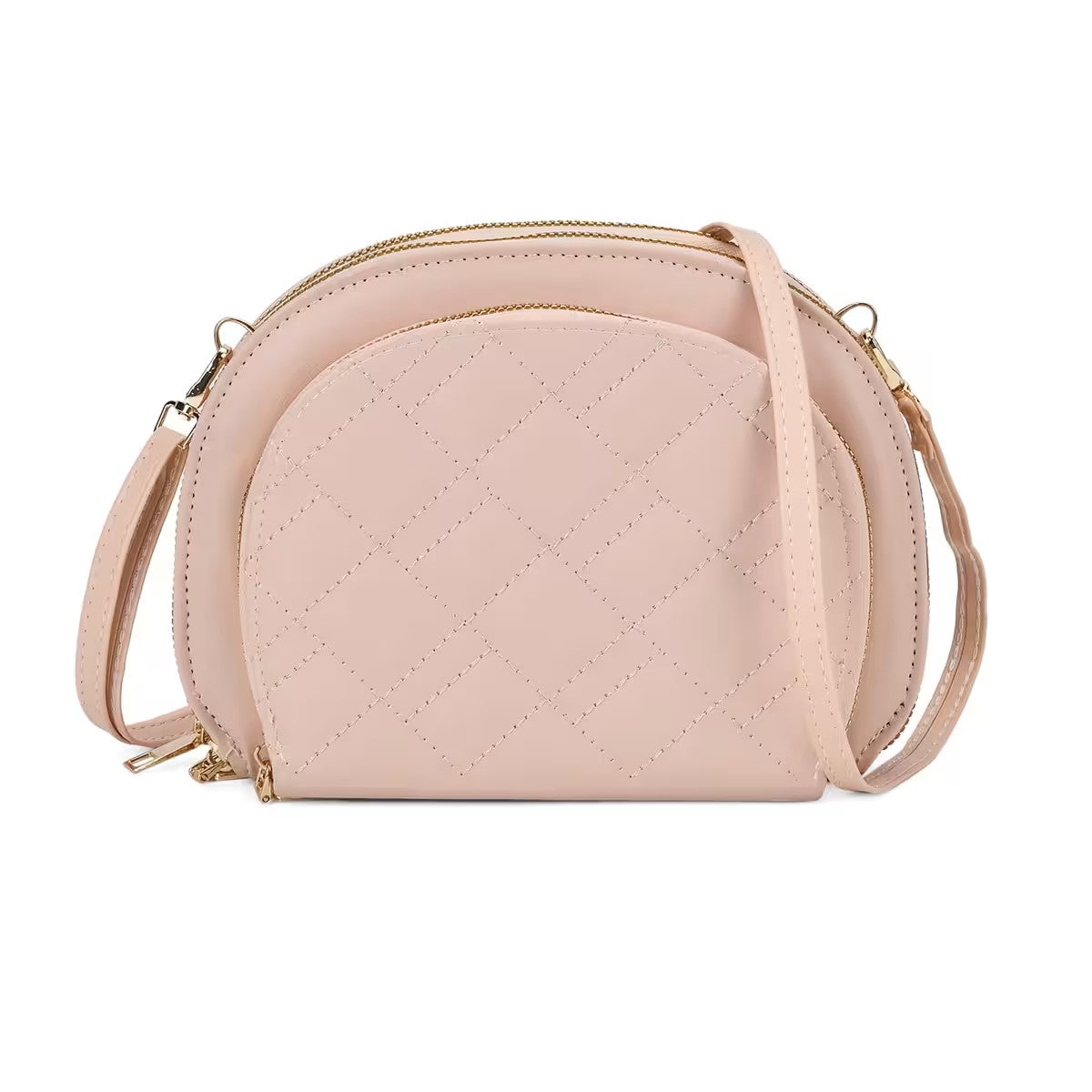 Quilted Crossbody Bag with Detachable Shoulder Strap