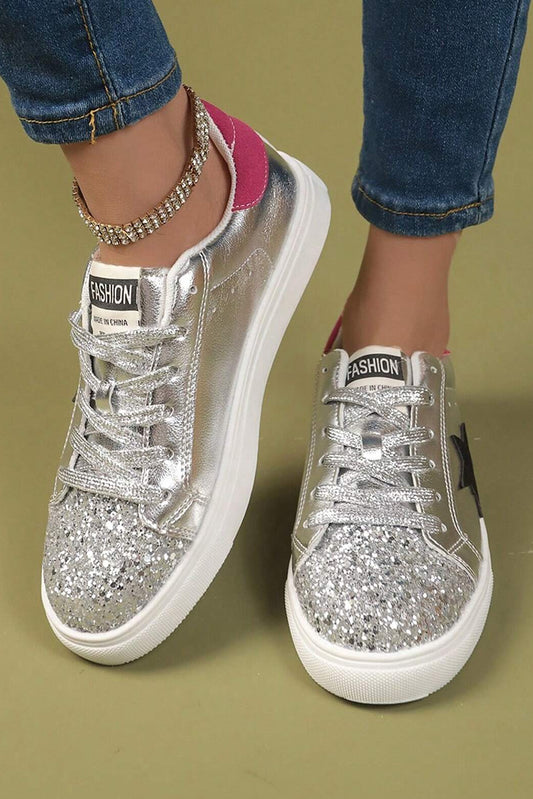 PREORDER Silvery Luster Star Slip On Sneakers (Available 10/20/2024)