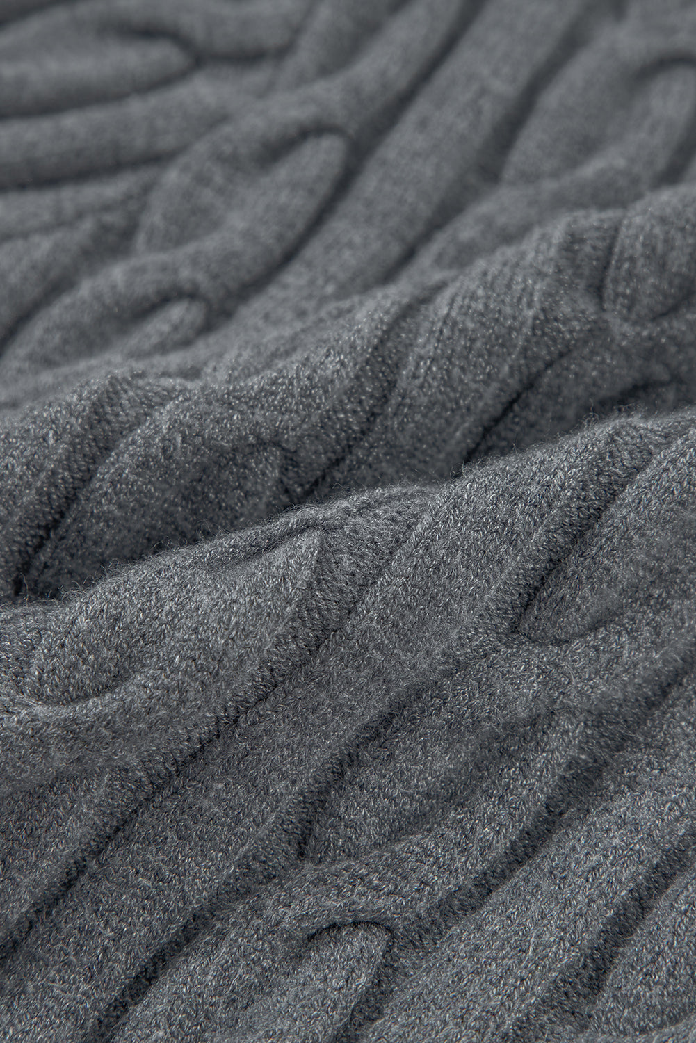 Medium Grey Contrast Fried Dough Twists Sweater