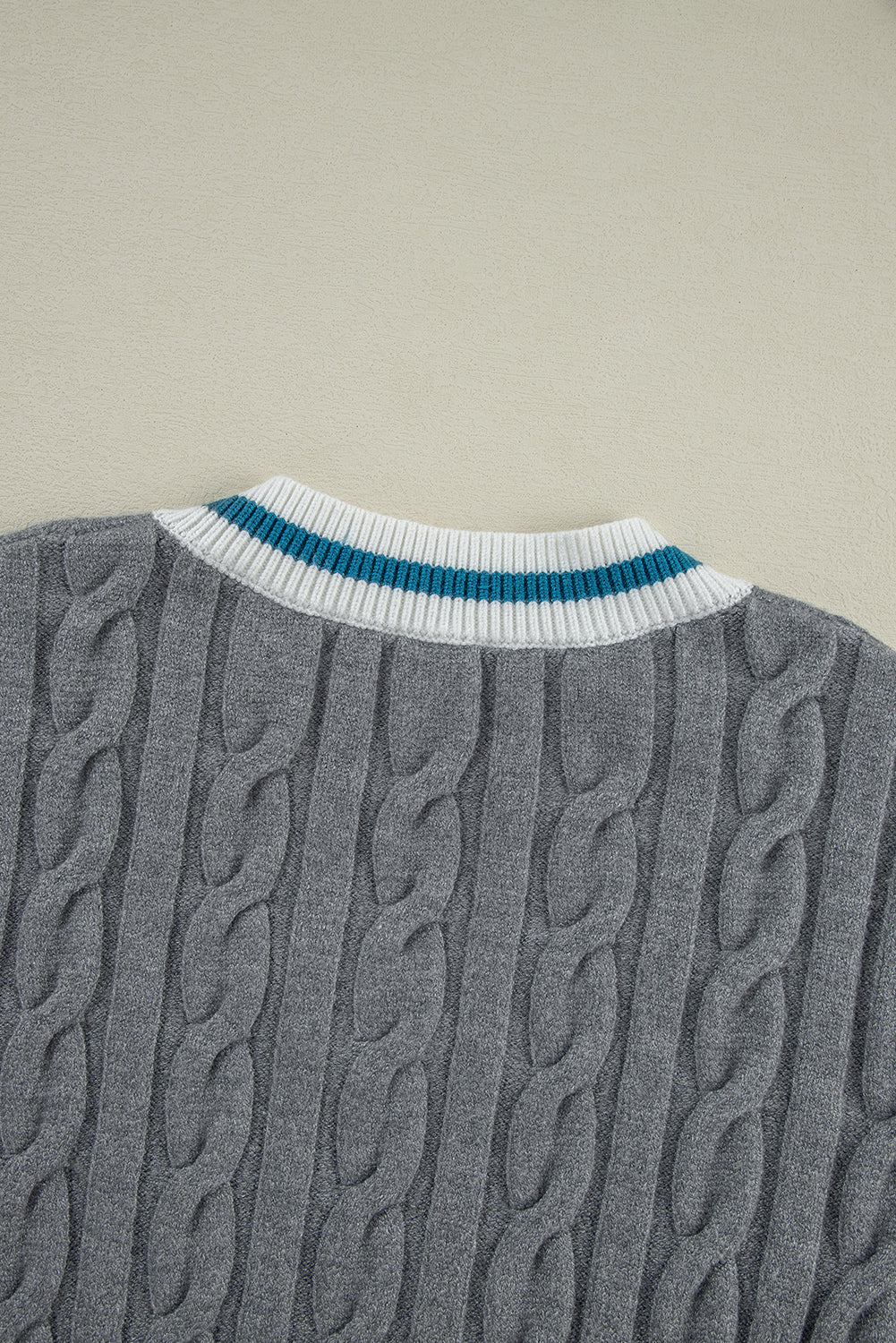 Medium Grey Contrast Fried Dough Twists Sweater